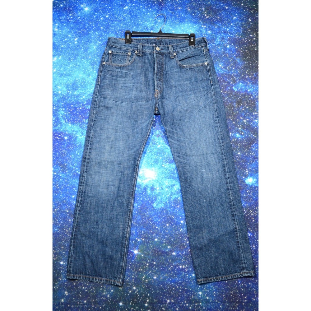 Levis 501 Jeans Mens 34x30 Blue Denim Straight Leg Button Fly‎ Mexico Casual